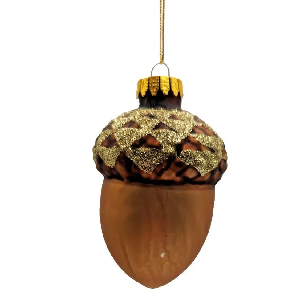 Acorn Blown Glass Ornament Lot of 6